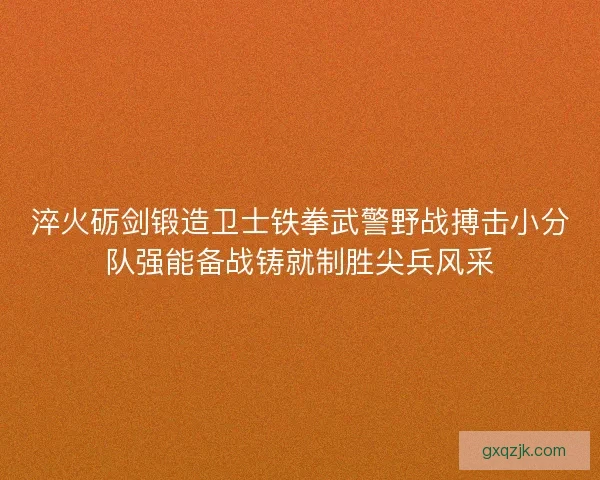 淬火砺剑锻造卫士铁拳武警野战搏击小分队强能备战铸就制胜尖兵风采 淬火砺剑锻造卫士铁拳武警野战搏击小分队强能备战铸就制胜尖兵风采